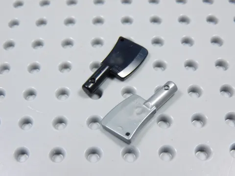 LEGO Lot of 2 Meat Cleavers Knife Black Flat Silver Minifig BU