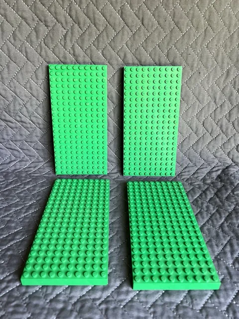 Lego Vintage Green Thick Green Baseplates 10x20 Lot Of 4 • READ DESCRIPTION
