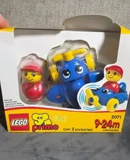 New Lego Primo 2071 1999 Vintage Blue Airplane Yellow Prop Wheels My First Plane