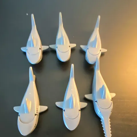 LEGO Gray Shark Animal Figure Pieces Bulk Lot 6pcs Plastic Animals Interest