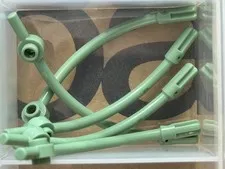 LEGO Parts - Sand Green Bar Curved Axle 1L 1 x 1 Plate End - No 4042 - QTY 5