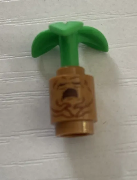 LEGO - Harry Potter - Brick, Round - Mandrake Root w/ Leaves - Tan