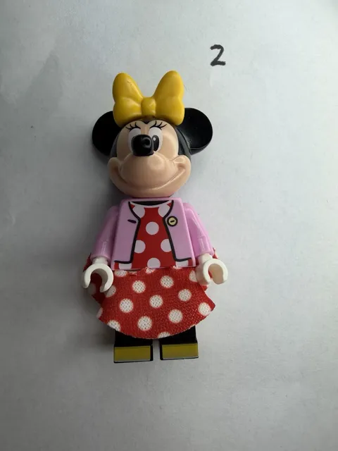 Lego New Disney 100 Minnie Mouse Jacket Red Polka Dot Dress Yellow Bow Minifig