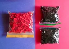 HUGE QUANTITY OF BLACK AND RED BRICKS,Vintage Legos,Lego Castle,Lego Space 80s