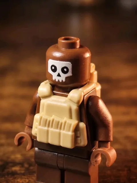 Lego Skull Mask Brown COD Ghost Custom Uv Printed Head