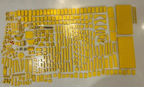 Vintage 70s 80s Bulk Lot Yellow Lego Bricks Shell Service Station Space 
