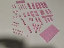 LEGO Blocks Pastel Pink Assorted 95 Pieces 
