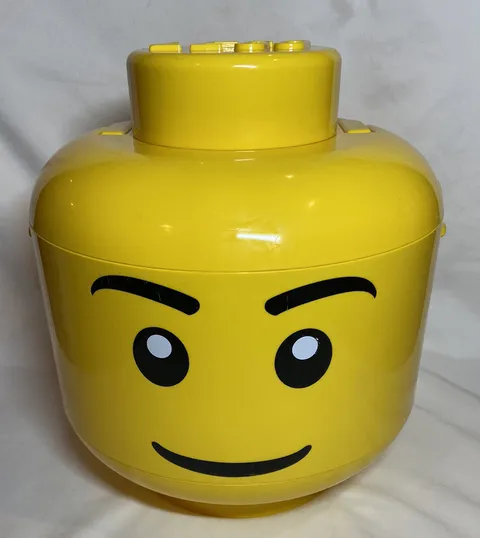 LEGO 12” X-Large Yellow Head Storage Container Sort & Store 2 Trays Handle 2010
