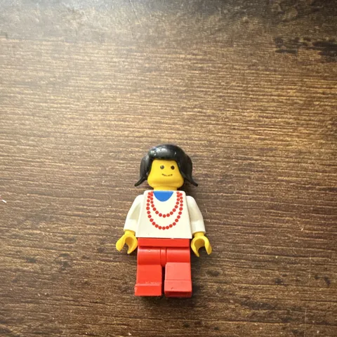LEGO Minifigure Vintage Necklace Red White Legs NCKLC005 Retro Lego Town