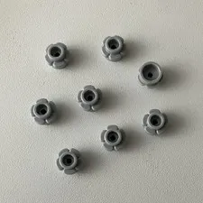 LEGO 8x NEW Plate 1x1 Round w/ Flower Edge (5 Petals) LIGHT BLUISH GREY #24866