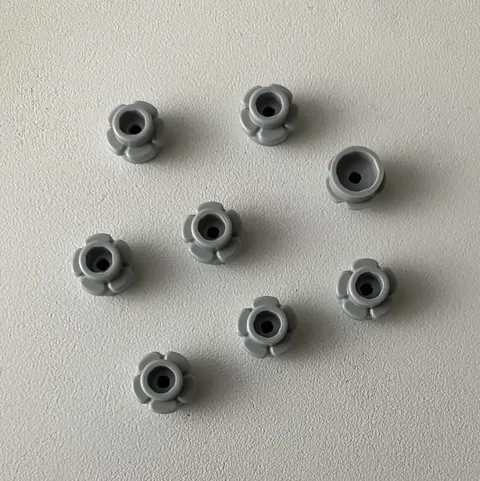 LEGO 8x NEW Plate 1x1 Round w/ Flower Edge (5 Petals) LIGHT BLUISH GREY #24866
