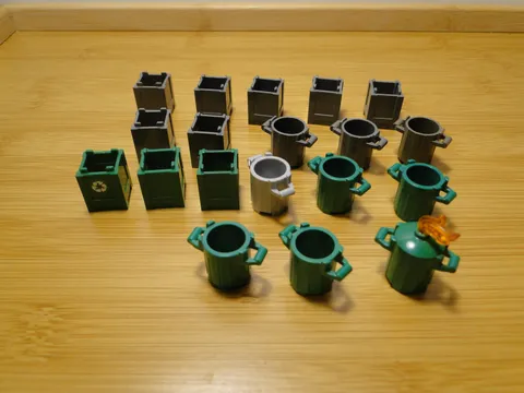 Lego City Container Box Barrel Garbage Can