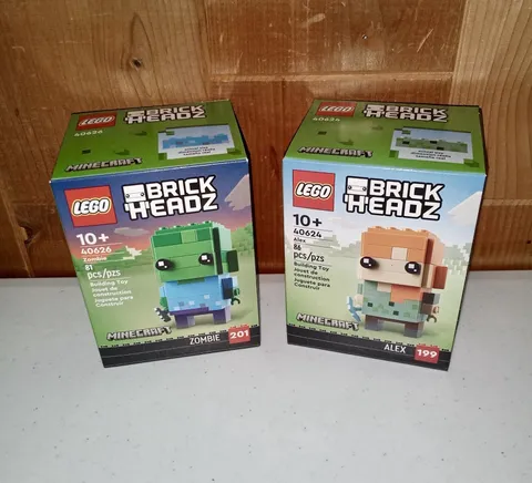 LEGO BRICKHEADZ Minecraft 40624 Alex & 40626 Zombie Building Toys NEW