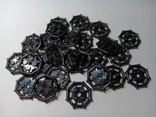 LEGO BULK LOT OF 25 BLACK MODIFIED PLATE OCTAGONAL BAR FRAME 2X2