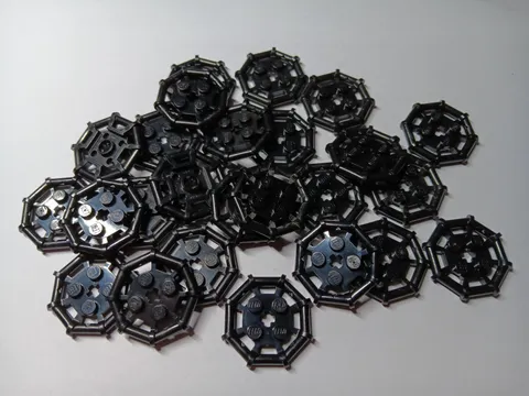 LEGO BULK LOT OF 25 BLACK MODIFIED PLATE OCTAGONAL BAR FRAME 2X2