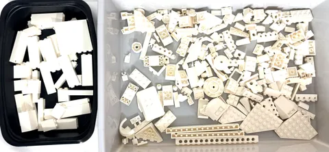 LEGO White Parts Lot Bricks Plates Slopes Panels Technic Mixed Bulk