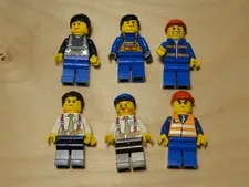 LEGO City Construction Minifigures Lot of 6 Safety Vests Jack Hammer Woman