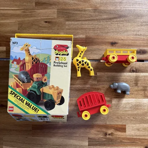 VTG Lego Duplo 1673 Zoo Train With Box INCOMPLETE Collectible SOLD AS IS