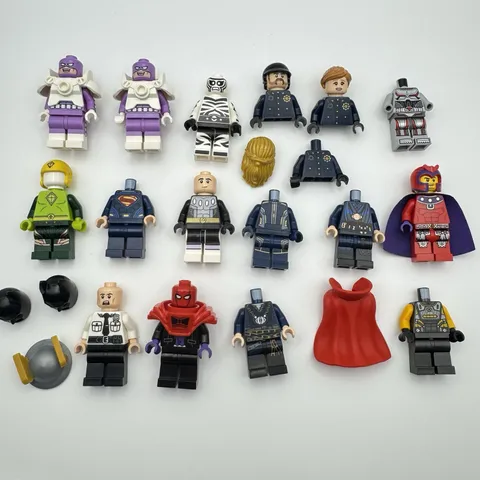 LEGO Minifigure Parts Lot 15+ DC Batman Marvel GCPD Magneto Incomplete AS-IS