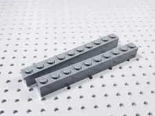 LEGO Lot of 2 Dark Bluish Gray 1x10 Bricks BP