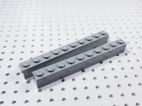 LEGO Lot of 2 Dark Bluish Gray 1x10 Bricks BP