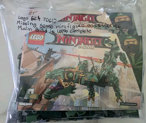 LEGO NINJAGO Movie 70612 Green Ninja Mech Dragon 97% complete 