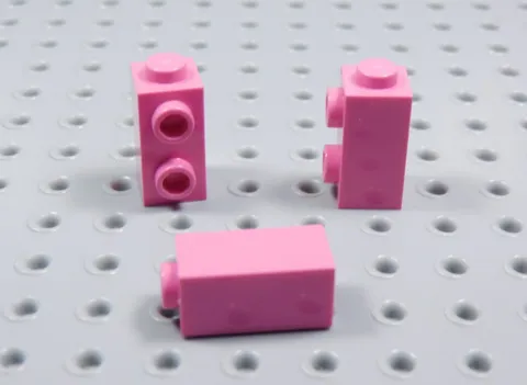 LEGO Lot of 3 Dark Pink 1x1x2/3 Bricks w/ Side Studs BN