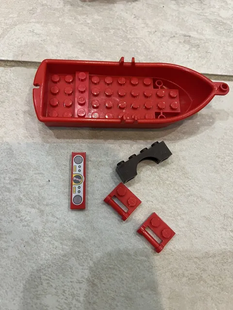 Lego  4” Red Boat Pirate Boat, Genuine Lego Part  2551