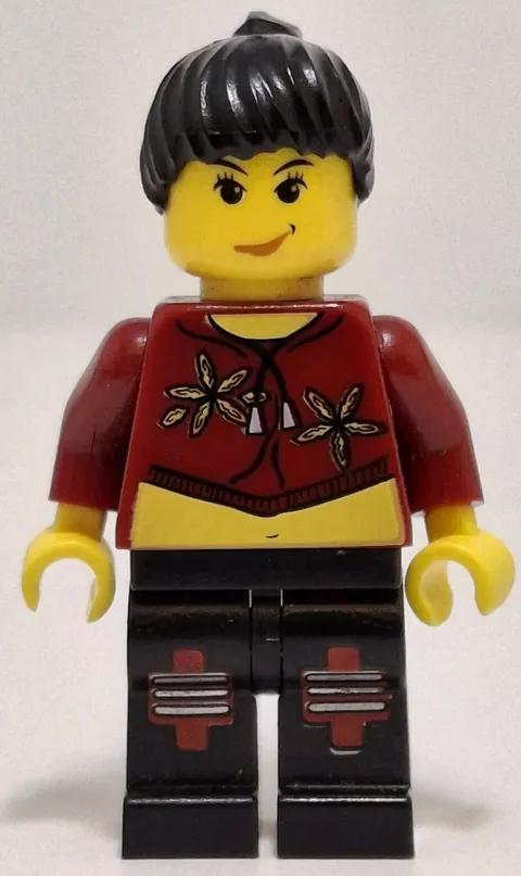 Lego Xtreme Stunts Sky Lane Minifigure Smirk And Flowers On Crop Top Pattern 