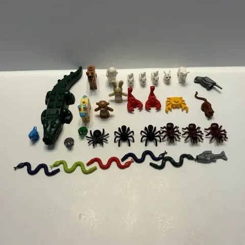 Assorted Lego Animal Bulk Lot - Lego Alligator, Dog, Snake, Spider, Bird & More