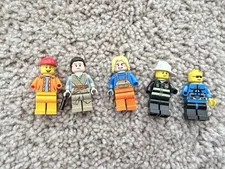 LEGO Minifigures Mixed Lot of 5 - Star Wars Rey, City Firefighter, Police & Town