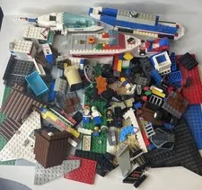 Vintage Incomplete LEGO Lot W/ Minifigures Castle Western Police Fire Boat RARE