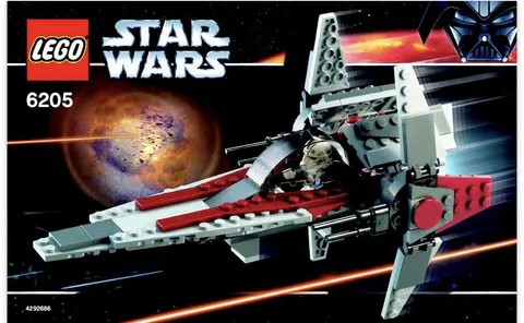 Genuine LEGO SW: Ep. 3 V-WING FIGHTER Set 6205  w/ Minifigure **USED**