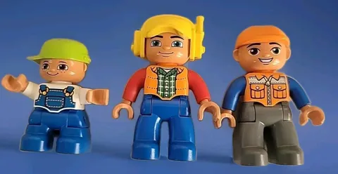 Lego Duplo Figure Lot Of 3 Construction Workers Crew People Bin F