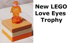New LEGO LOVE Trophy Translucent Orange Unisex Tiny Figure With Base Complete