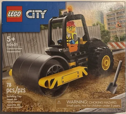 LEGO CITY: Construction Steamroller Building Toy (60401) 78 Pieces