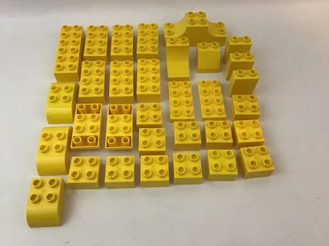 Lego Duplo Yellow Basic Blocks Replacement Pieces Lot Of 32 Different Sizes