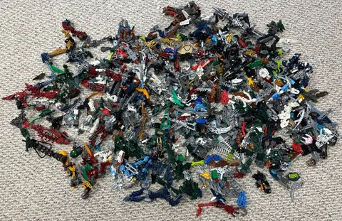 Lego Bionicle 12lb Lot Weapons Masks Parts Pieces Figures Hero Factory As Is