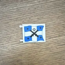 LEGO Vintage 6x4 Pirate Imperial Soldiers White And Blue Flag
