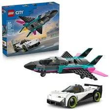 LEGO City Jet vs. Car Building Toys for Kids - Vehicle Sets Multicolor