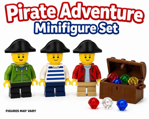 LEGO Pirate Adventure Kids Minifigure Set Lot of 3 Child Pirates Treasure Chest