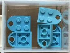 LEGO Parts - Medium Azure Plate, Modified 2 x 3 with Hole - No 3176 - QTY 5