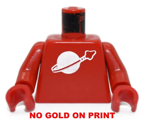 LEGO Minifigure Torso Red Classic Space Logo Vintage Astronaut Spaceman Old