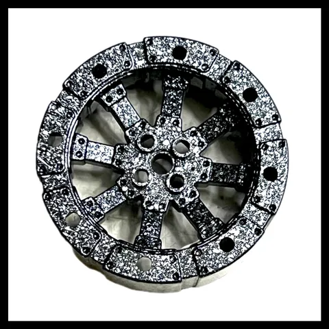 Lego Fantasy Era Speckled Black Silver Wagon Wheel 12 Holes 55mm 2007