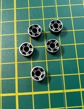 Lego Qty 5 - Black Wheel Rim- 50944 Wheel 11mm D. x 6mm with 5 Spokes