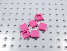 LEGO Lot of 6 Magenta Pink 1x1 Smooth Tiles Plates BN