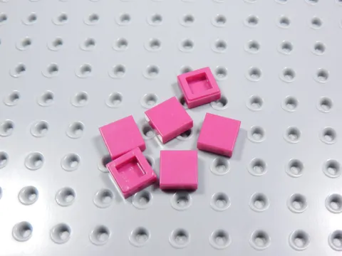 LEGO Lot of 6 Magenta Pink 1x1 Smooth Tiles Plates BN