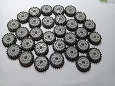 LEGO LOT 30 24X7 WHEELS 18X8 LIGHT BLUISH GRAY RIMS SPOKED BOLTS 61254/13971