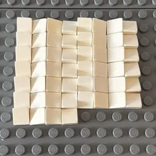 Lego Lot White 54200 Brick Sloped 30° 1 x 1 x 2/3 (Cheese Slope) (lot of 26)