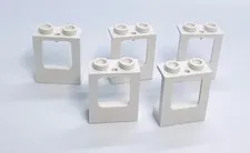 Lego Airplane Windows #60032 - Plane Windows w/ Glass 1x2x2 - White - 5 Pieces